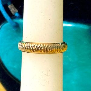 18k gold bonded to sterling silver diamond cut patterned band (Technibond)